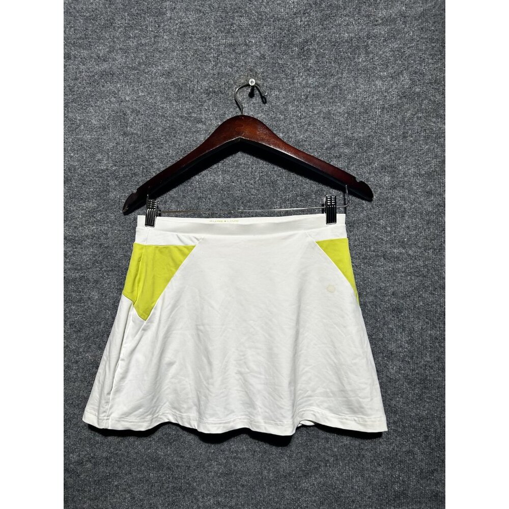 Pure Lime Skirt Womens Small White Lime Colorblock Tennis Athletic Pull On
